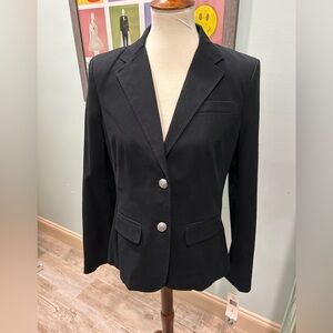 NWT LAUREN BY Ralph Lauren women's blazer size 8. Black w/ Silver buttons